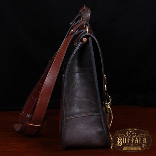 Leather American Buffalo Bison Laptop Briefcase | Col. Littleton