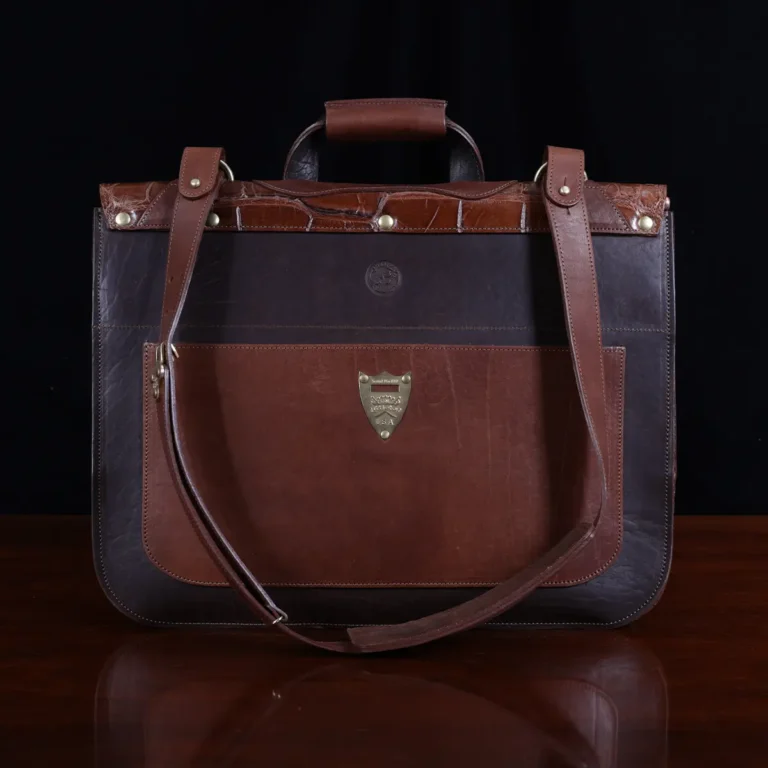 Buffalo with Vintage Brown American Steerhide trim and American Alligator flap - serial number 009 - back view
