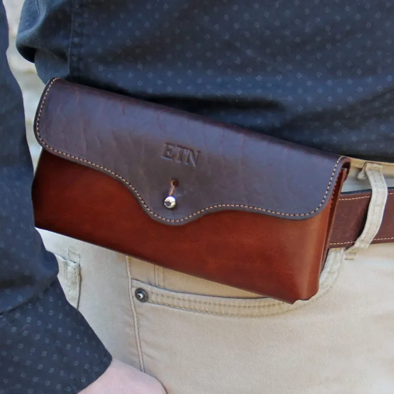 leather no. 48xl phone holster on belt