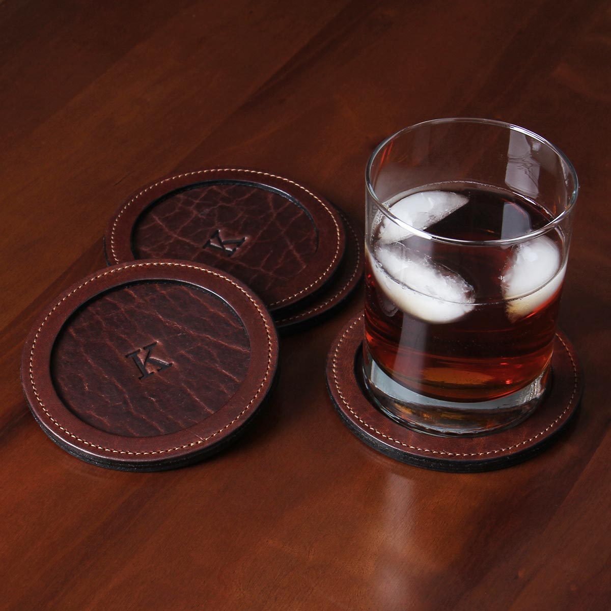 Leather Horseshoe Coasters Set of 4 Best & USA Made Col Littleton
