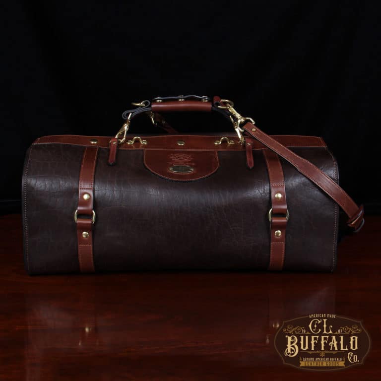 No. 1 leather duffel in Tobacco Brown American Buffalo with Steerhide trim