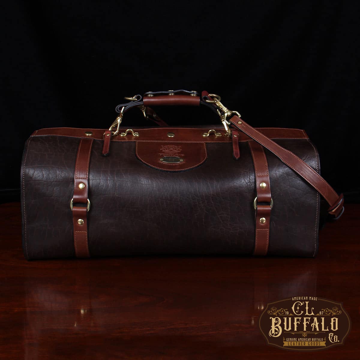 Leather American Buffalo Bison Duffel Bag | USA Made | Col. Littleton