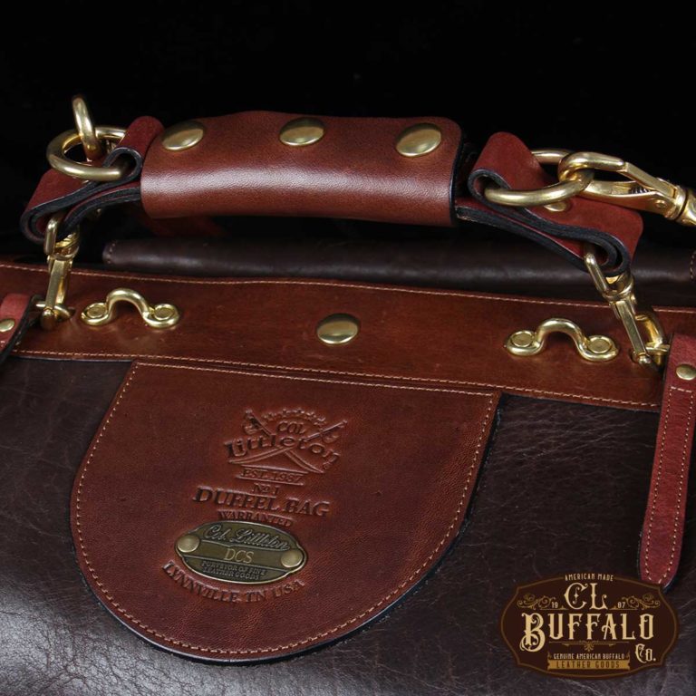 No. 1 leather duffel in Tobacco Brown American Buffalo with Steerhide trim