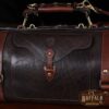 No. 1 leather duffel in Tobacco Brown American Buffalo with Steerhide trim with exterior pocket