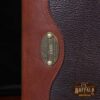 Dark drown buffalo leather composition journal cover - personalization plate detail view