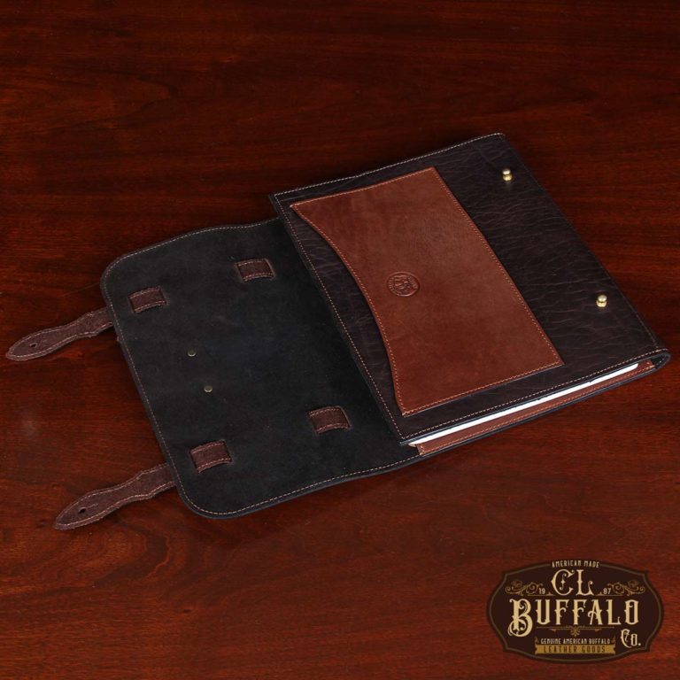 No. 33 Notebook in Tobacco Brown American Buffalo Leather with pocket