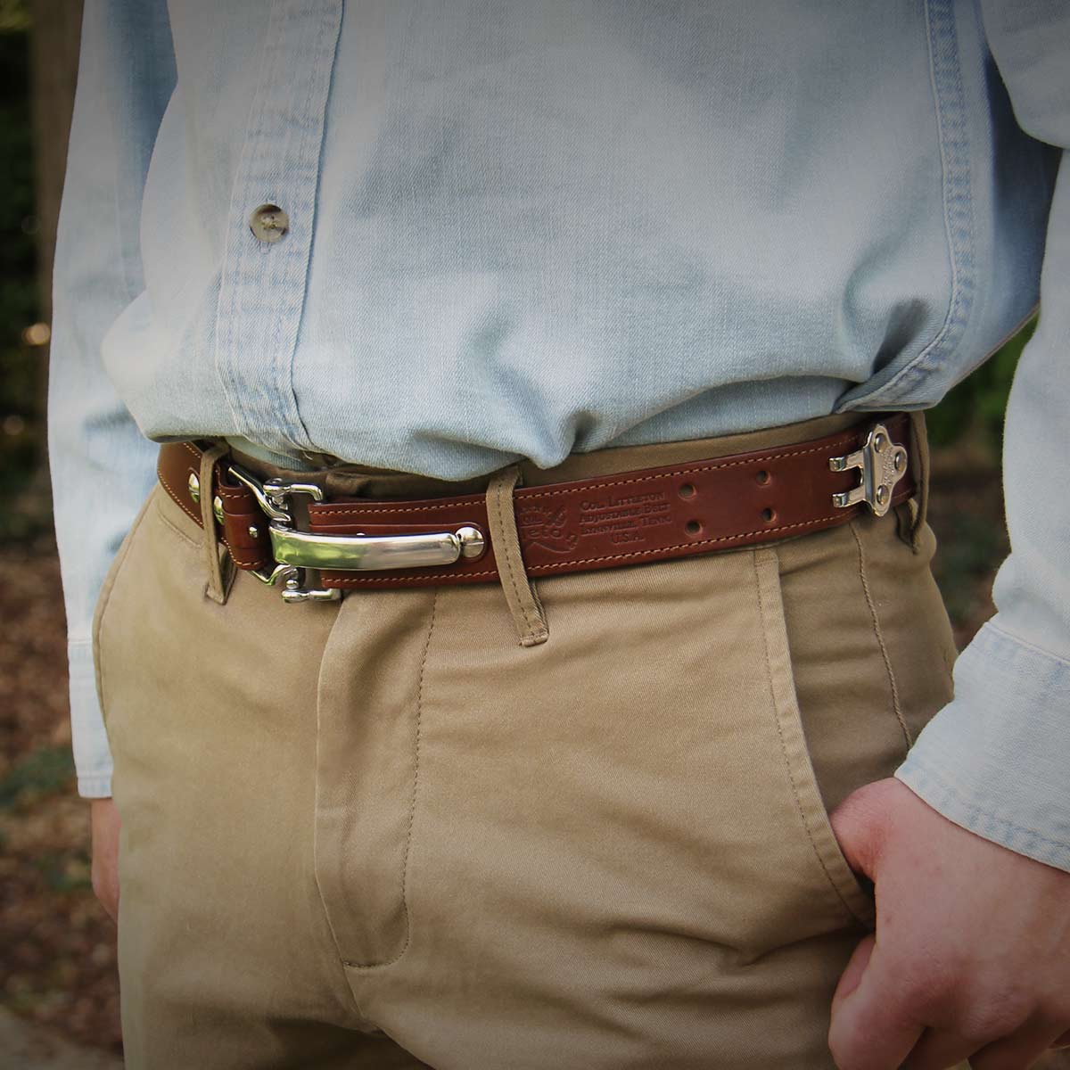 brown gold buckle belt