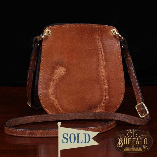 The Bella Crossbody Bag - Tobacco Brown American Buffalo with Brand - 003