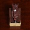 Brown Leather American Alligator Lip Balm Holder - Front view inside open box