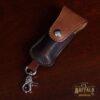 Tobacco Brown American Buffalo Lip Balm Holder with clasp