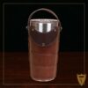 No. 20 Traveler Tumbler Sleeve Set in American Alligator with Tobacco Brown American Buffalo Trim - 20oz stainless steel tumbler - ID 001 - front view cut out on a black background