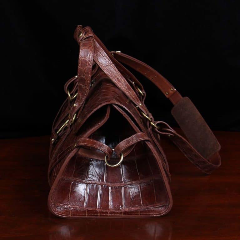 No. 1 Grip Travel Duffel Bag in Vintage Brown American Alligator - serial number 009 - right side view