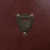 No. 1 Saddlebag Briefcase in dark Tobacco Brown American Buffalo trimmed with Alligator - serial number 006 - pommel shield