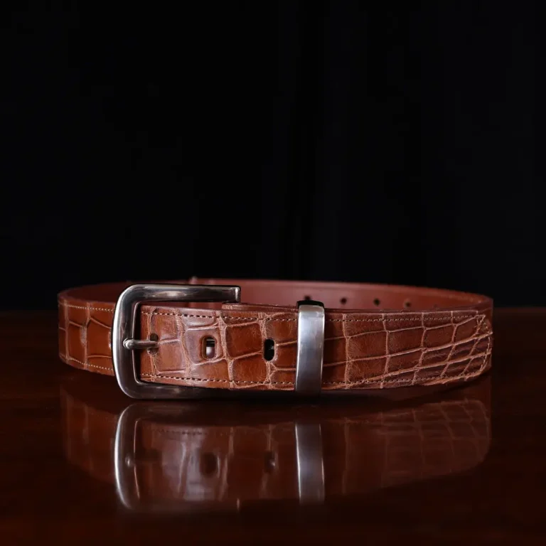 No. 4 Belt - Small - American Alligator - front view - 001