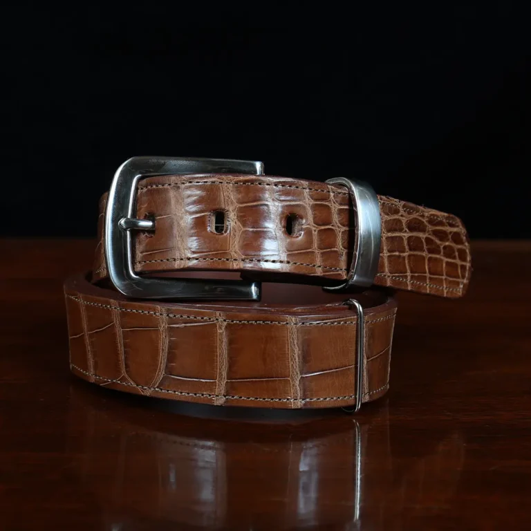 No. 4 Belt - Small - American Alligator - front view - CB4S-A-001
