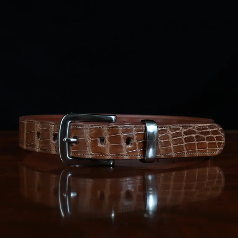 No. 4 Belt - Small - American Alligator - front view - CB4S-A-001