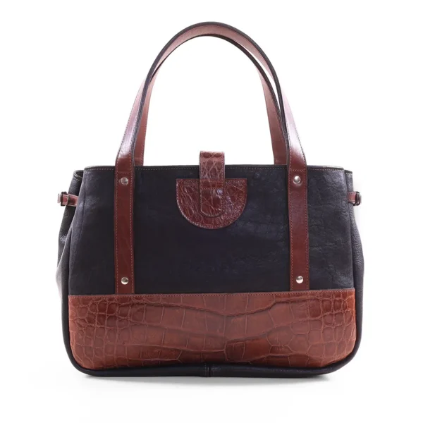 Bentley Tote – Leather Work & Travel Tote with Alligator Trim