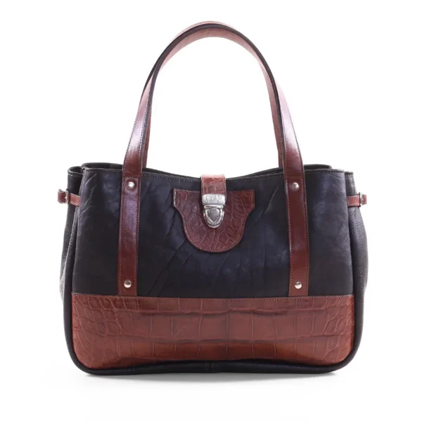 Bentley Tote – Leather Work & Travel Tote with Alligator Trim