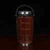 No. 20 Traveler Tumbler Sleeve Set in American Alligator with Tobacco Brown American Buffalo Trim - 20oz stainless steel tumbler - ID 002 - back view cut out on a black background