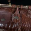 No. 3 Grip Travel Bag in Vintage American Alligator - Serial Number 014 - luggage tag