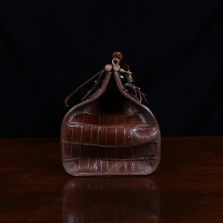No. 3 Grip Travel Bag in Vintage American Alligator - Serial Number 014 - side view