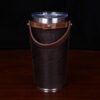 No. 20 Traveler Tumbler Sleeve Set in Tobacco Brown American Buffalo with American Alligator Trim - 20oz stainless steel tumbler - ID 001 - back view