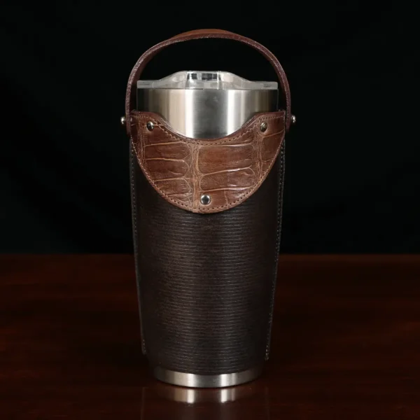 No. 20 Tumbler Sleeve Set – American Buffalo with American Alligator Trim – 001