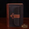 No. 1 Steno Padfolio in Tobacco Brown American Buffalo with Vintage Brown Steerhide Trim - front view