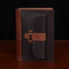 No. 1 Steno Padfolio in Tobacco Brown American Buffalo with Vintage Brown Steerhide Trim - front view