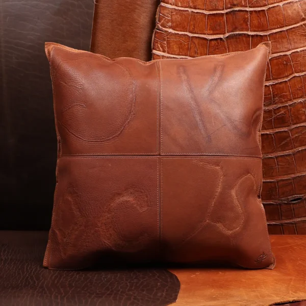 Branded Leather Pillow – Private Stock