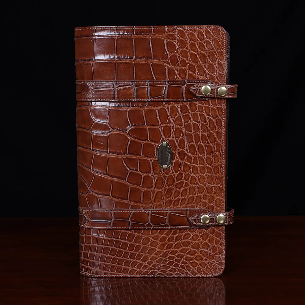 Genuine Rich Pink Crocodile Tail Skin Long Wallet