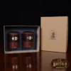 Tobacco Brown American Buffalo can caddy set on wood table and giftbox with CL Buffalo logo in bottom right hand corner