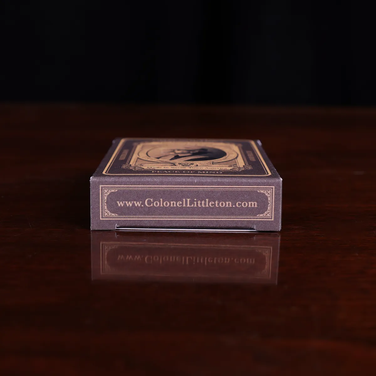 top side of colonel custom playing cards