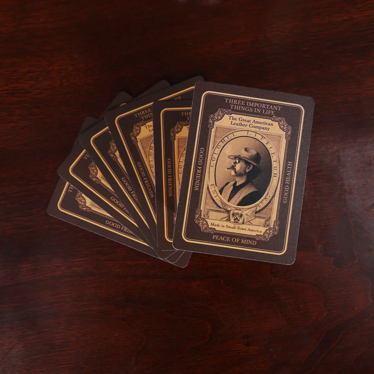 back side of colonel custom playing cards