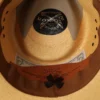No. 2 Lynnville Panama Hat in the color Khaki showing the inside