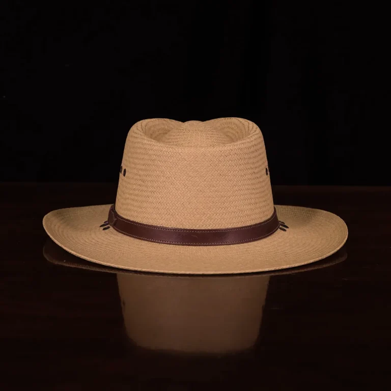 No. 2 Lynnville Panama Hat in the color Khaki showing the back