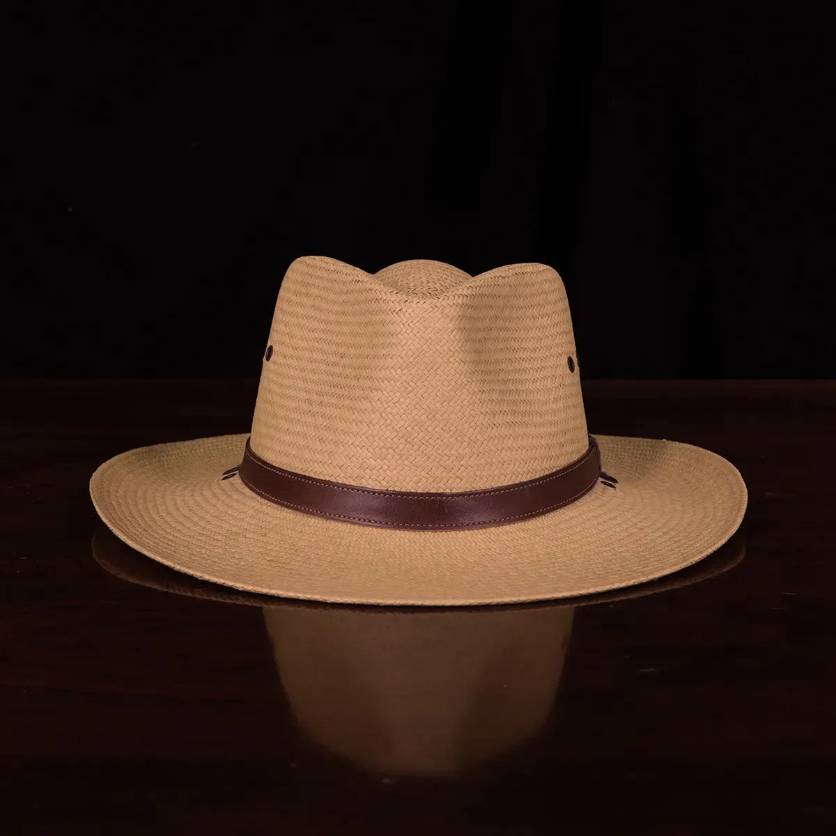 No. 2 Lynnville Panama Hat in the color Khaki showing the front