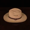 No. 2 Lynnville Panama Hat in the color Khaki showing the side