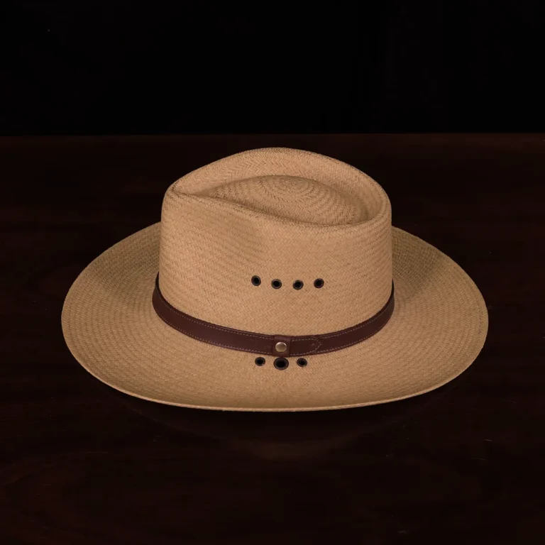 No. 2 Lynnville Panama Hat in the color Khaki showing the side