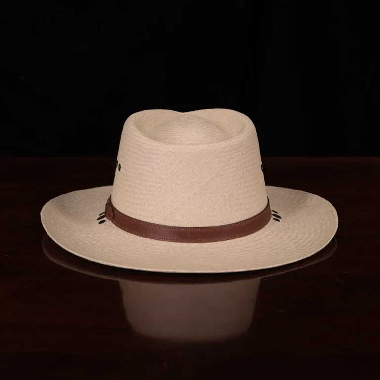No. 2 Lynnville Panama Hat in the color natural showing the back