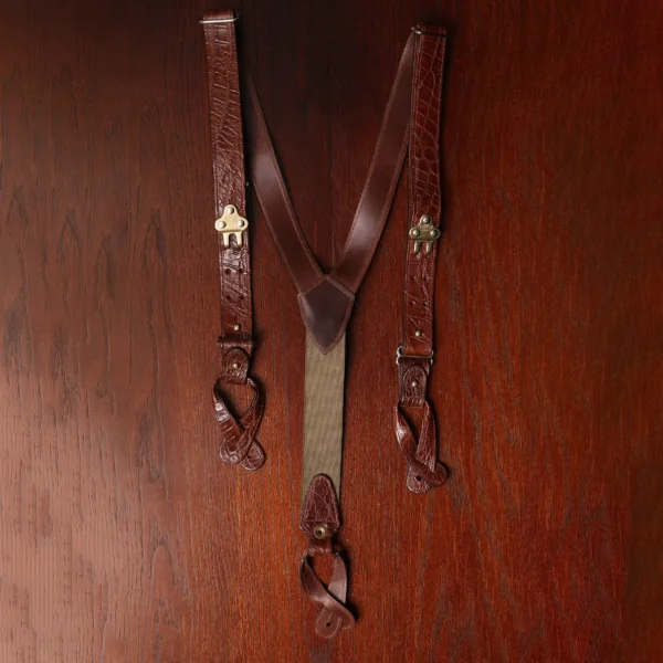 No. 3 American Alligator Interchangeable Button/Snap Hook Suspenders – 001