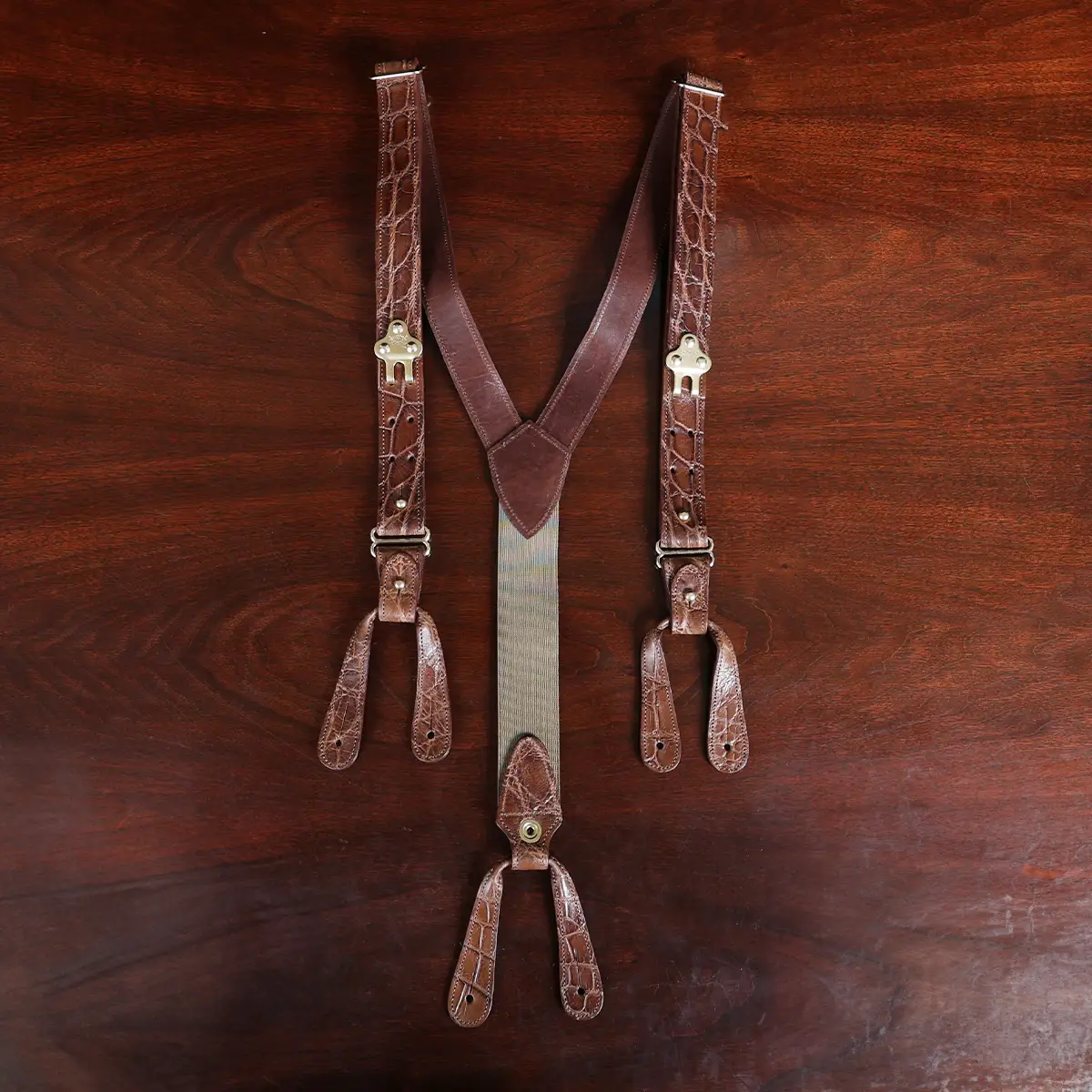 Leather Bison Suspenders Adjustable No. 1, USA Made