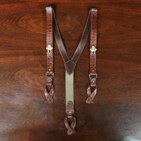 No. 3 American Alligator Interchangeable Button/Snap Hook Suspenders – 001