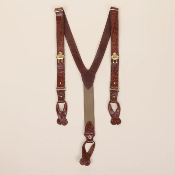 No. 3 American Alligator Interchangeable Button/Snap Hook Suspenders – 001