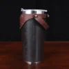 no 20 leather tumbler sleeve in tobacco brown - side view