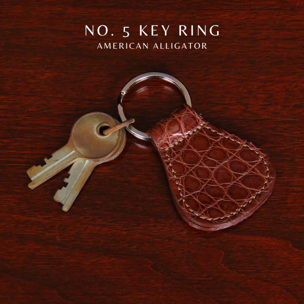 No. 5 Key Ring in American Alligator