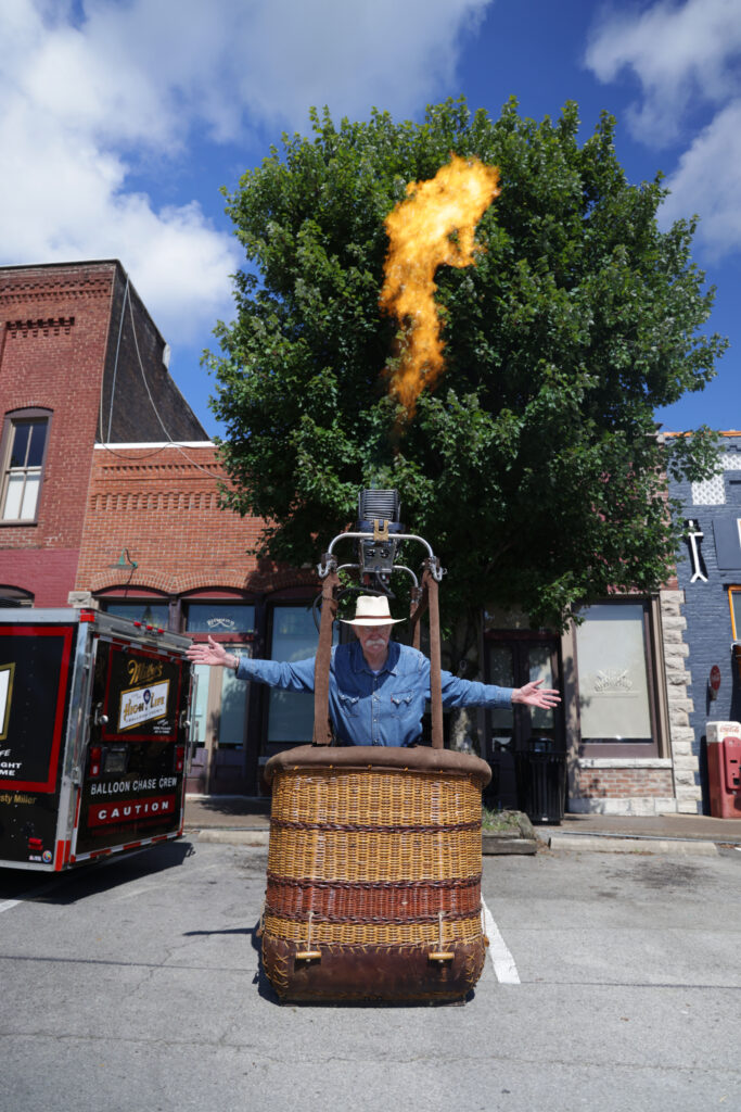 Colonel in a hot air balloon