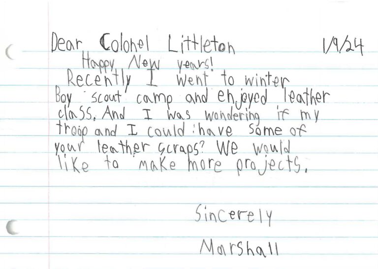 Letter from Marshall to Colonel