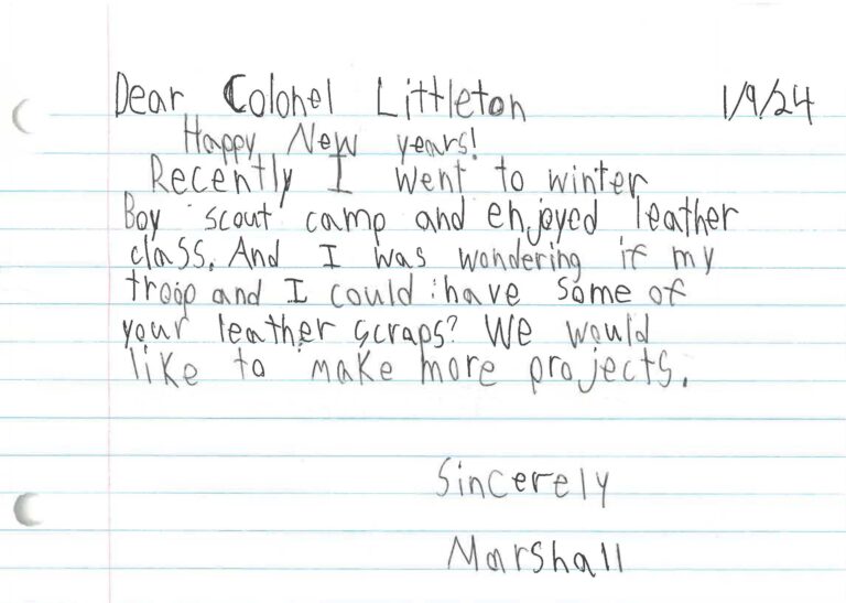 A Letter From a Boy Scout 3 Letter from Marshall to Colonel