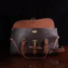 leather no 1 grip travel bag in tobacco brown american buffalo showing the front